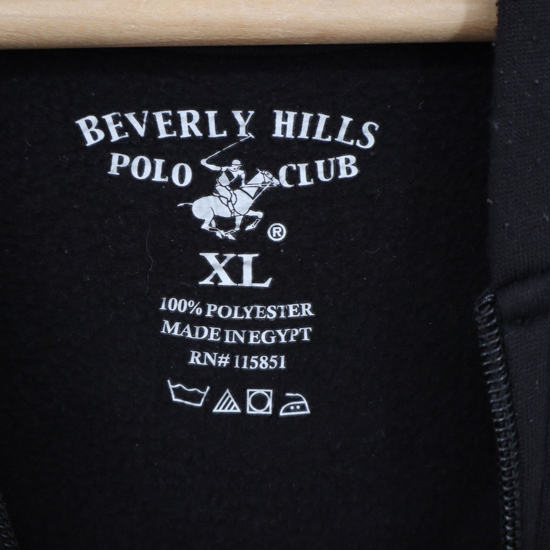 Beverly Hills Polo Club Mens XL Black Full Zip Fleece Hoodie Jacket