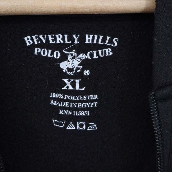 Beverly Hills Polo Club Mens XL Black Full Zip Fleece Hoodie Jacket