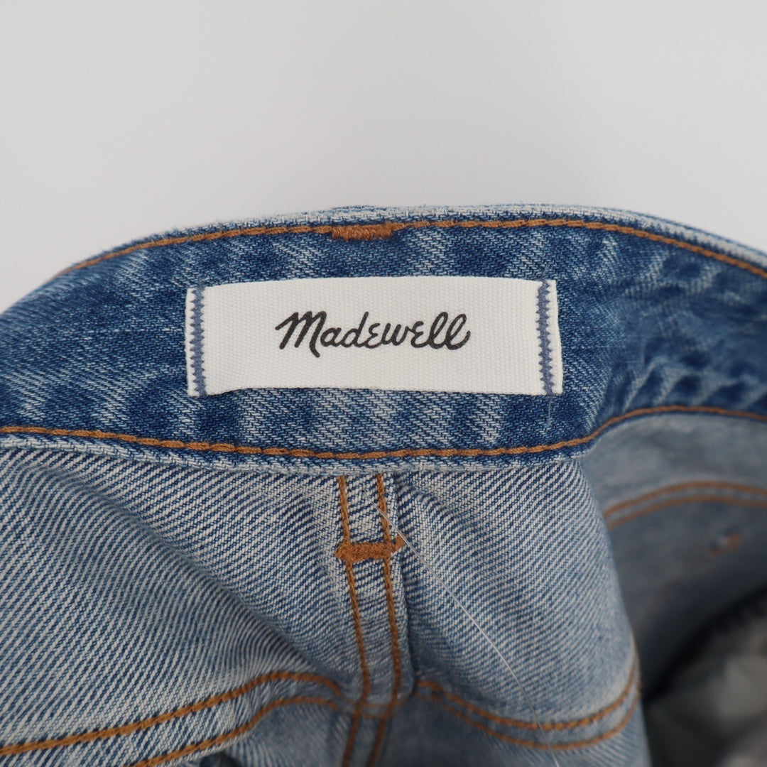 Madewell The Curvy Dean Easy Straight Jeans Womens 29 Blue Denim Distressed