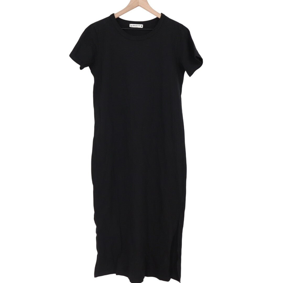 American Giant T-Shirt Dress Womens Medium Black Cotton Crew Neck Everyday Wear