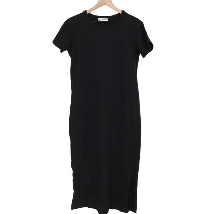 American Giant T-Shirt Dress Womens Medium Black Cotton Crew Neck Everyday Wear