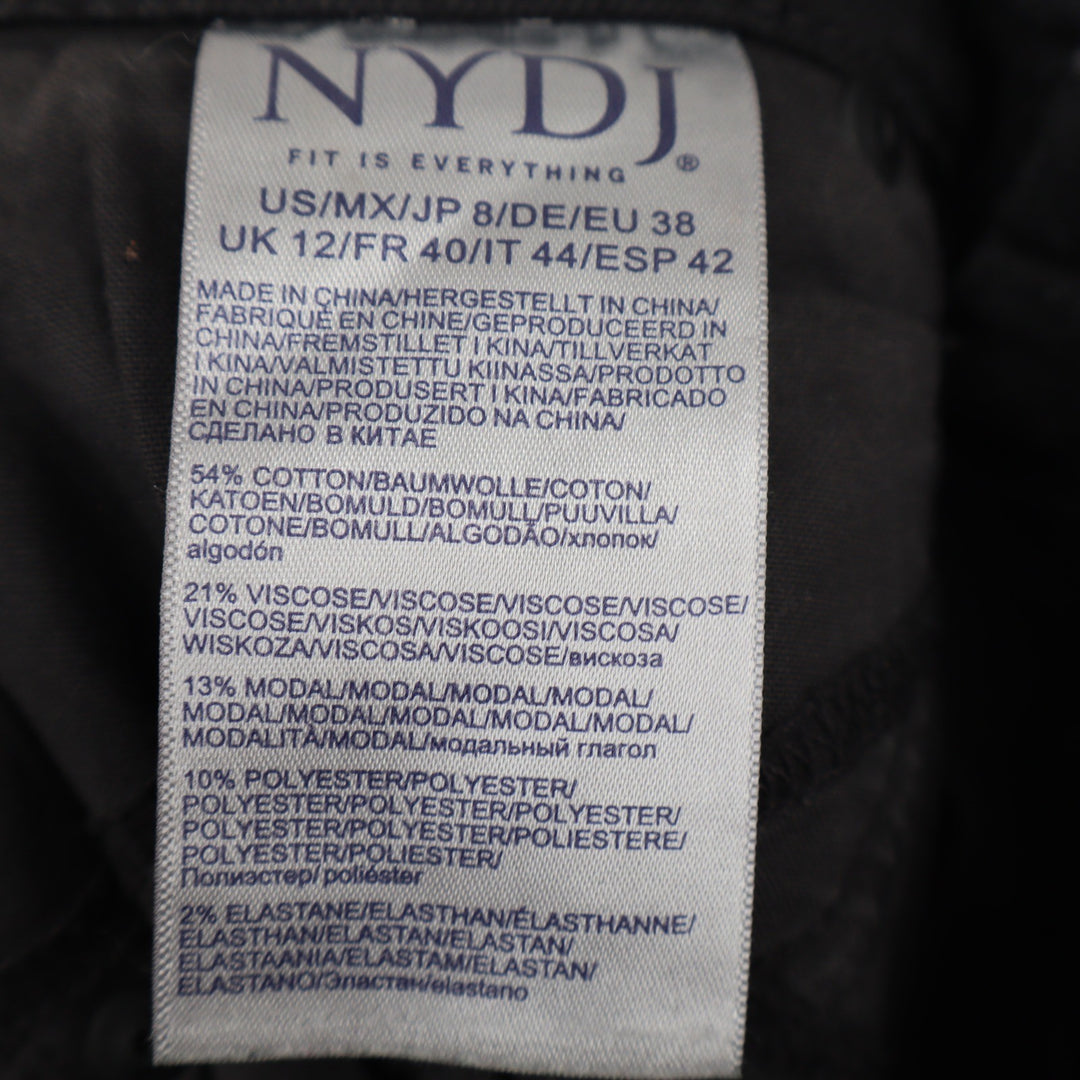 NYDJ Jeans Womens 8 Straight Leg Black Stretch Lift Tuck Denim Excellent