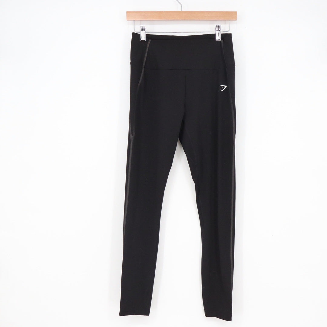 Gymshark Black High Waisted Taped Seam Leggings Womens Size L