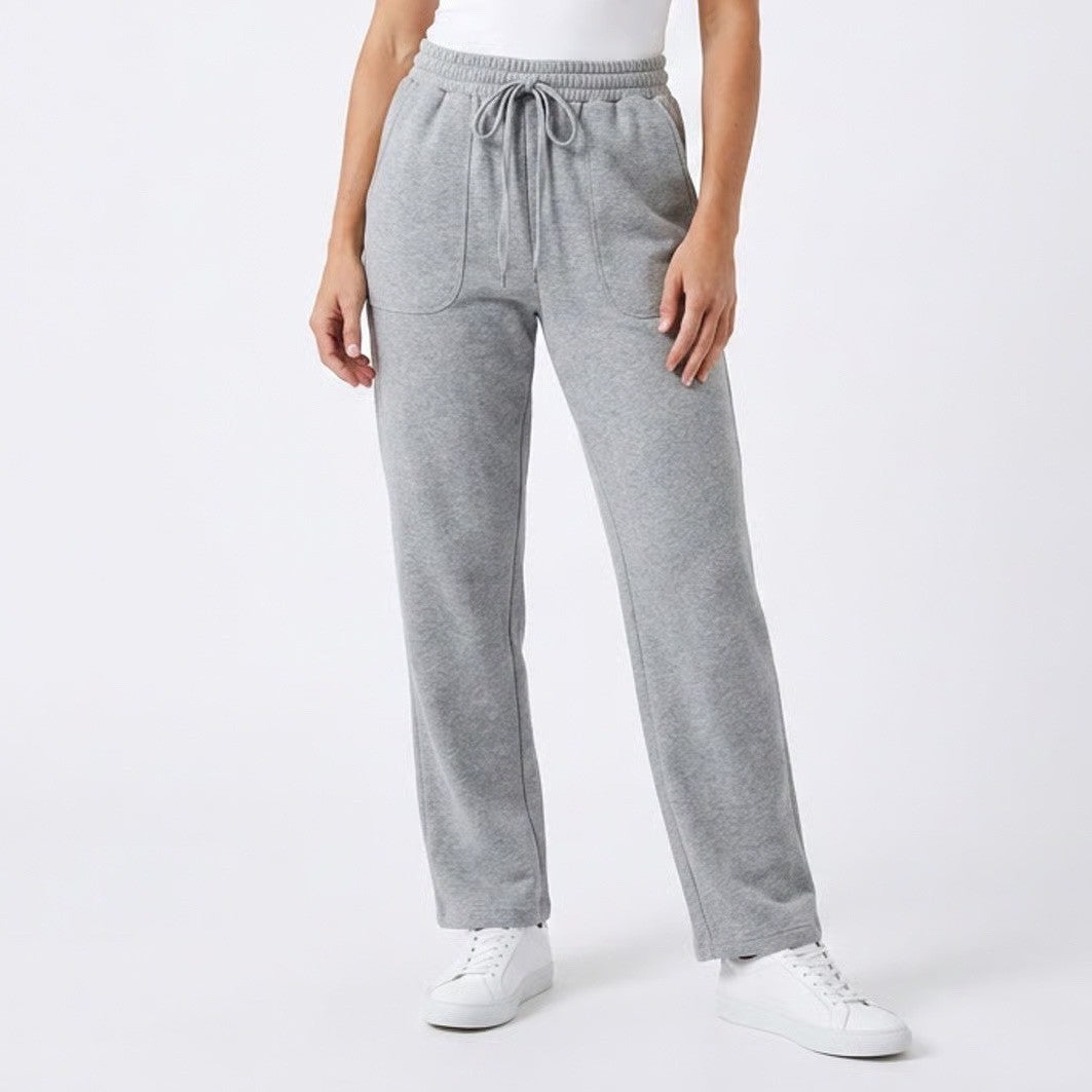 SHEIN Womens Wide Leg Sweatpants Heather Grey Elastic Waist Size M 6