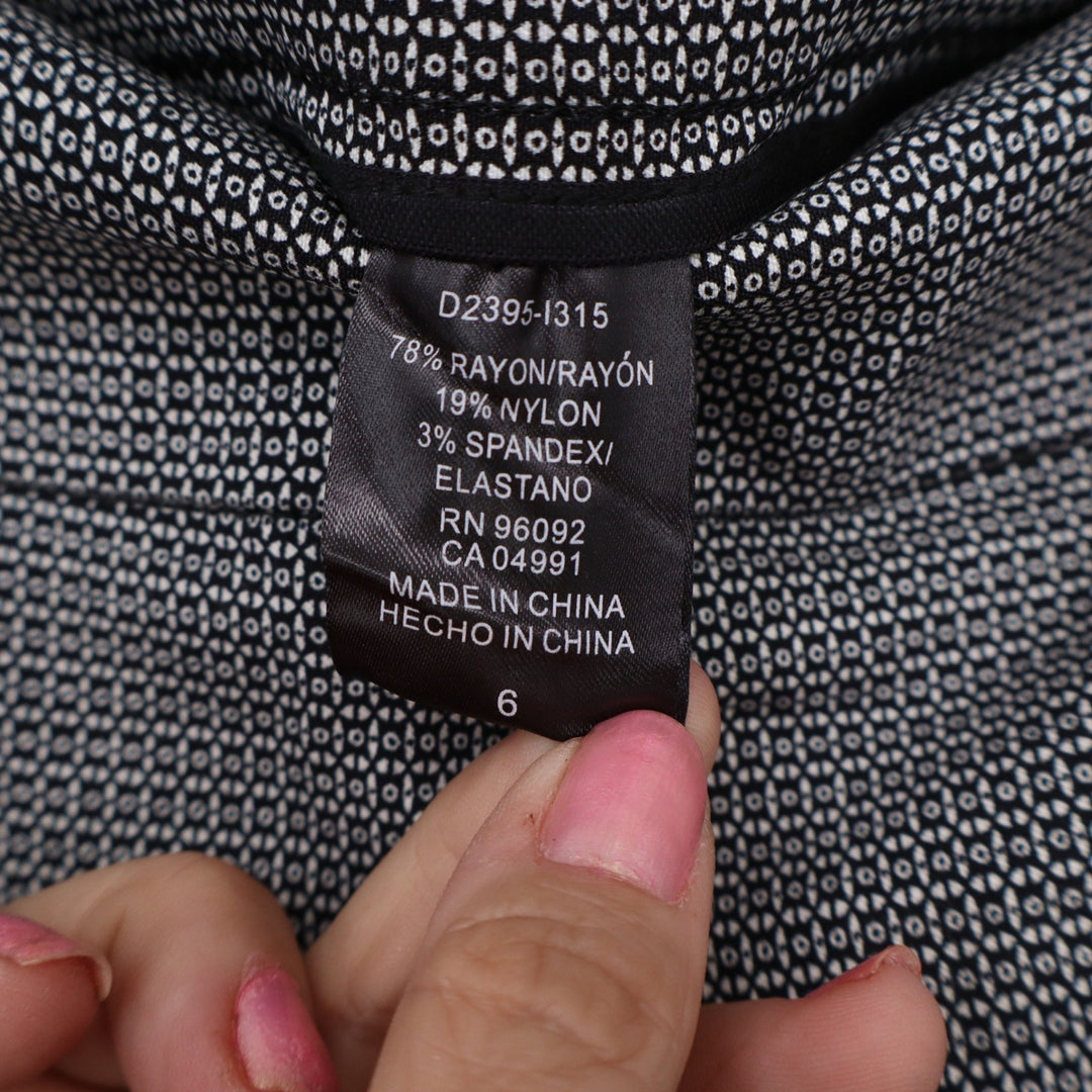 Hilary Radley Dress Pants Womens 6 Black White Micro Print Excellent