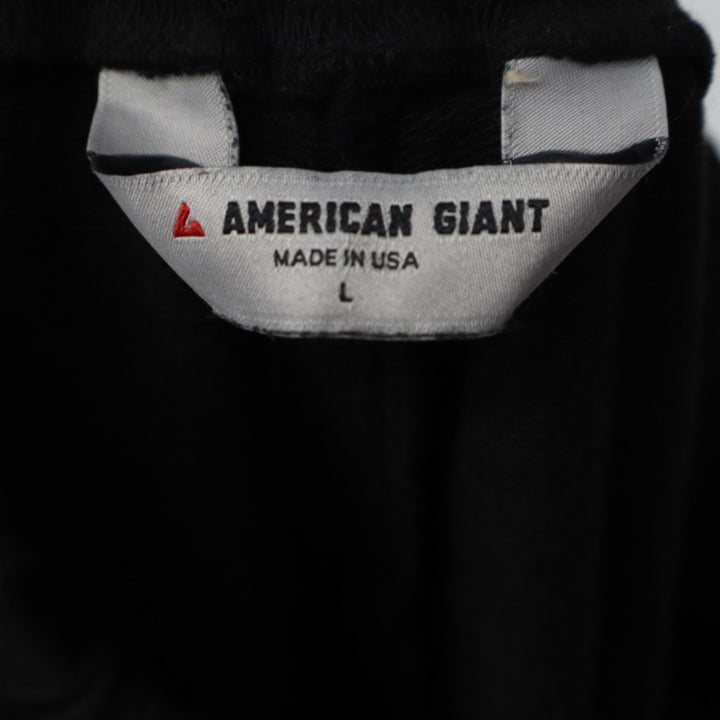 American Giant Ankle Pants Womens Large Black Cotton Pull On Wide Leg Casual