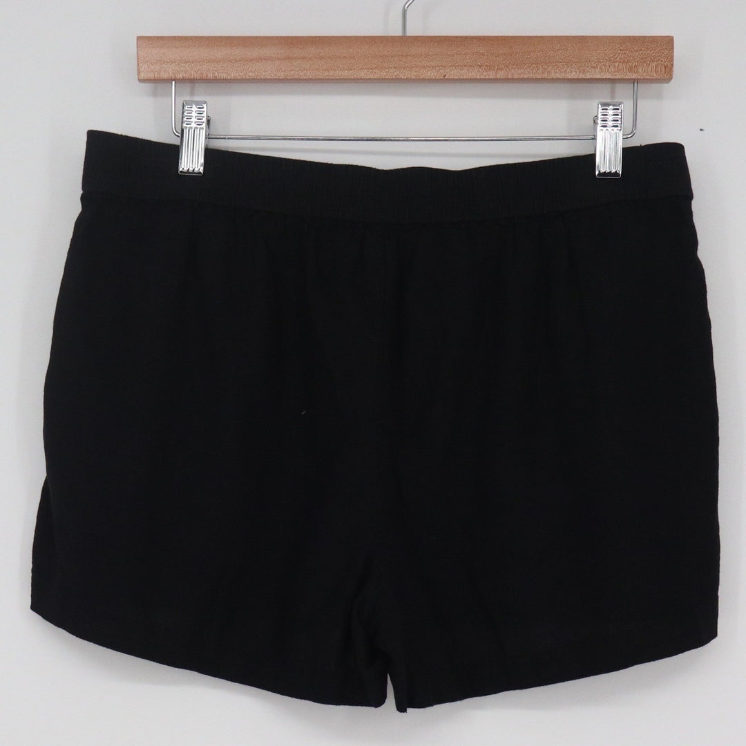 J.Crew Womens Black Linen Viscose Blend Drawstring Shorts Size S