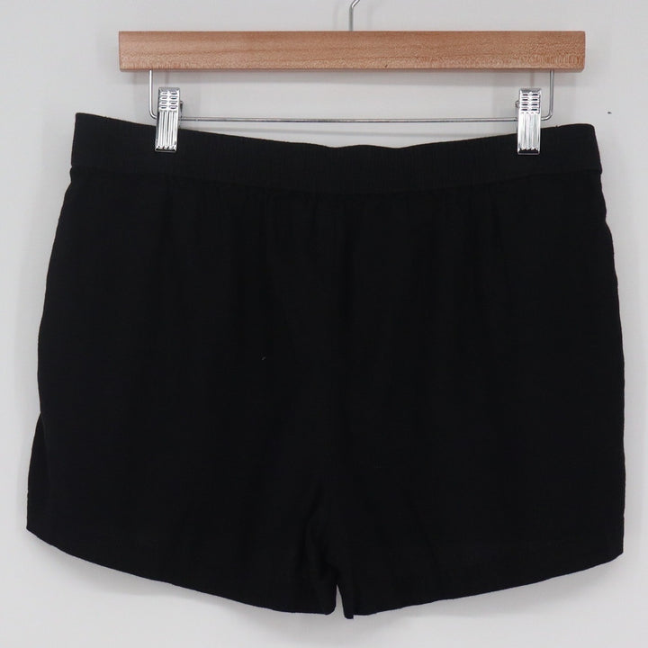 J.Crew Womens Black Linen Viscose Blend Drawstring Shorts Size S