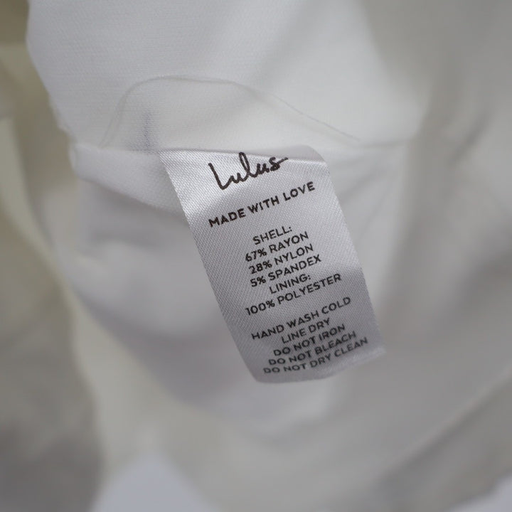 Lulus Always Admired Mini Dress Womens Small White Stretch Side Slit Scoop Neck