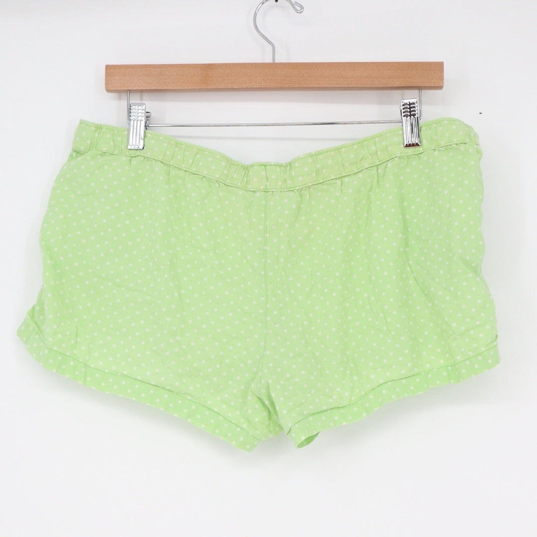 Old Navy Intimates Lime Green Polka Dot Pajama Shorts Medium Drawstring Ruffle
