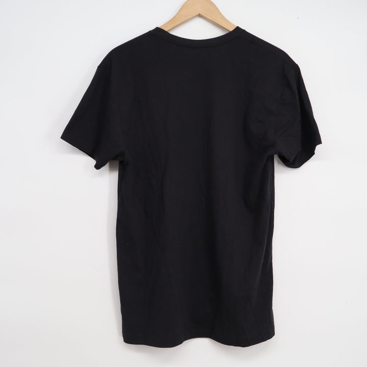 V Mens Graphic T-Shirt Black Short Sleeve Crew Neck Cotton Tee Size M