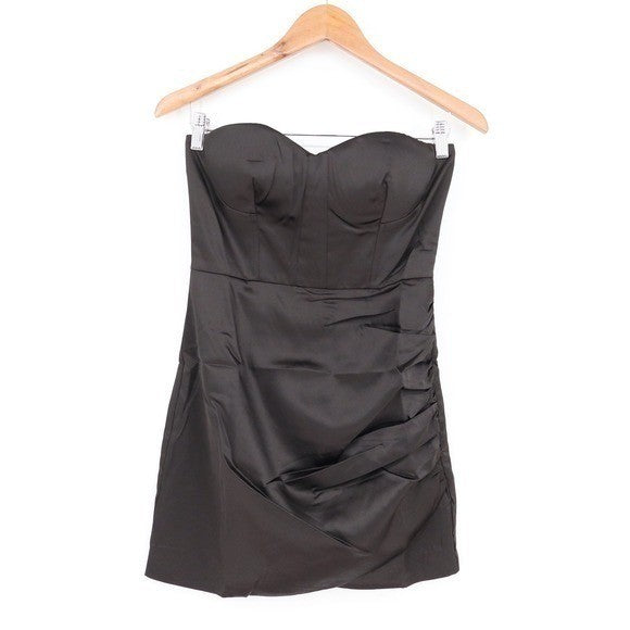 Naked Wardrobe The Statement Strapless Ruched Mini Dress Black Small