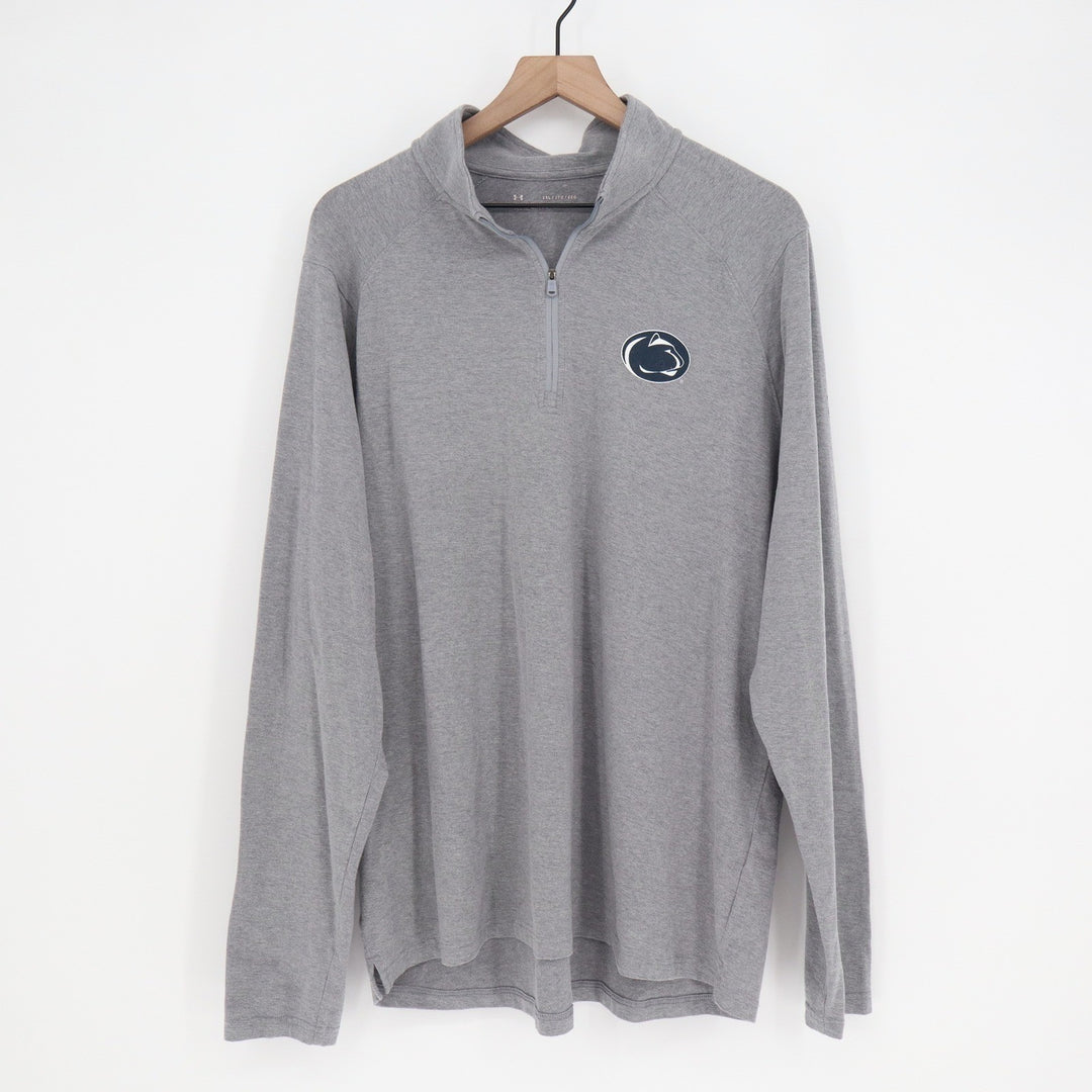 Under Armour Penn State Nittany Lions Quarter Zip Gray Pullover Mens 2XL Loose