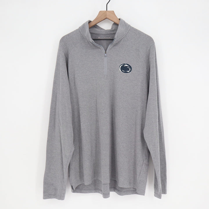 Under Armour Penn State Nittany Lions Quarter Zip Gray Pullover Mens 2XL Loose