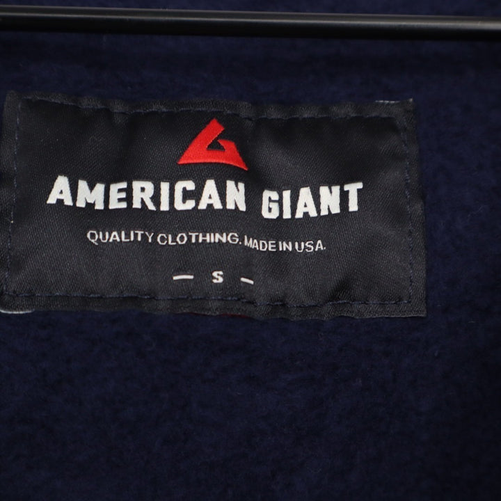American Giant Classic Hoodie Men Small Blue Full Zip Cotton Fleece Long Sleeve