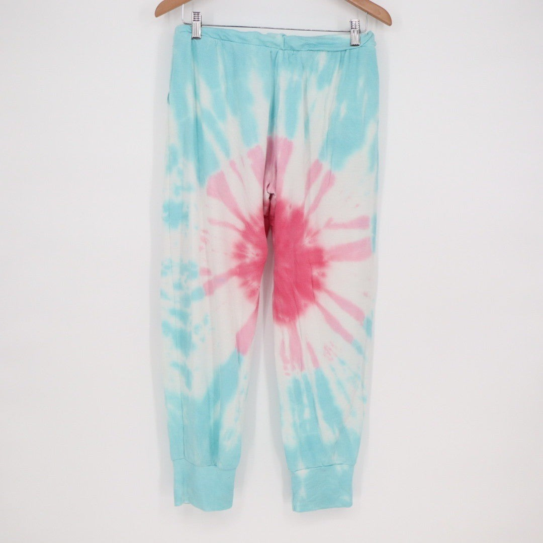 Party Tie Dye Sweatpants Joggers Lounge Pants Size M Pink Blue White