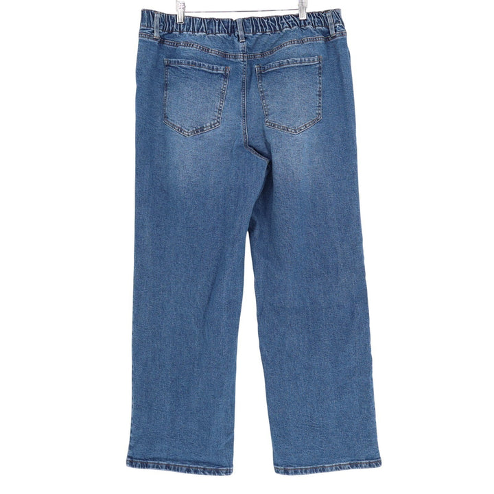 No Boundaries Jeans Womens 2XL Blue Denim Cotton Stretch High Rise Wide Leg