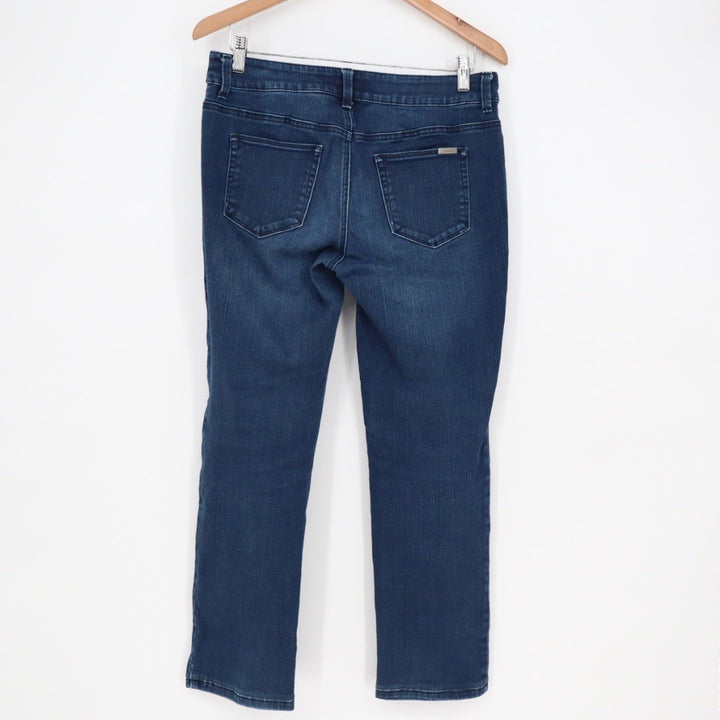 Chicos So Slimming Regular Rise Straight Leg Dark Wash Denim Jeans Size 4