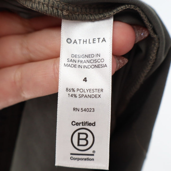 Athleta Brooklyn Textured Jogger Womens 4 Gray Stretch Mid Rise Slash Pockets