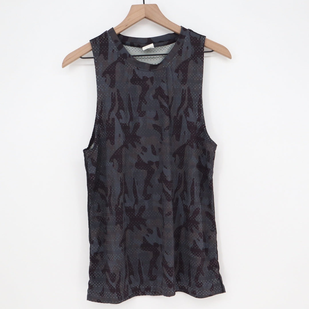 Zyia Active Tank Top Mens Medium Camo Gray Perforated Mesh Athletic Excellent