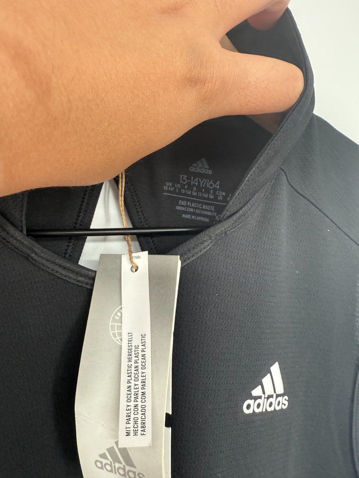 Adidas Golf Dress Girls 13-14 Black Trefoil Logo Mesh Keyhole Back Sleeveless