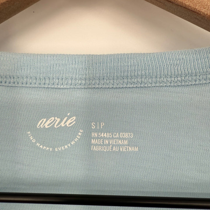 Aerie Graphic T Shirt Cheer Each Other On Blue Short Sleeve Casual Top S