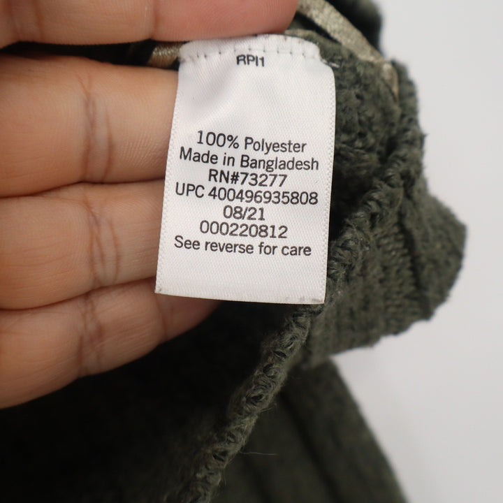 SO Womens Olive Green Cowl Neck Cropped Ribbed Knit Sweater Large