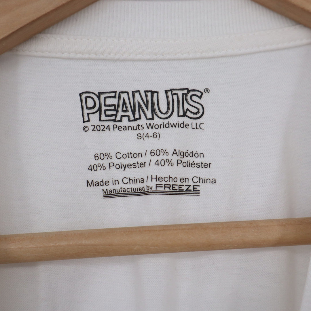 Peanuts T-Shirt Womens S Freeze Graphic Fall Leaves Off-White Snoopy Excellent