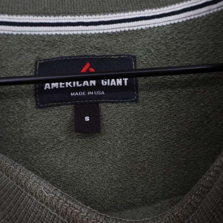 American Giant Crewneck Sweatshirt Olive Green Made in USA Casual Size S