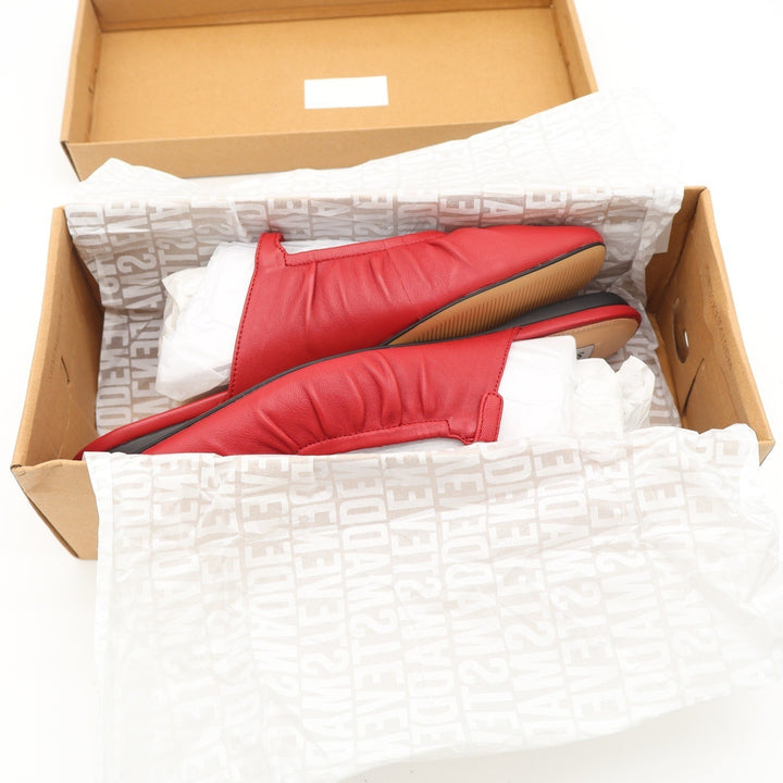 Steve Madden Gisele Red Leather Ruched Mary Jane Flat Mules Womens 8.5M