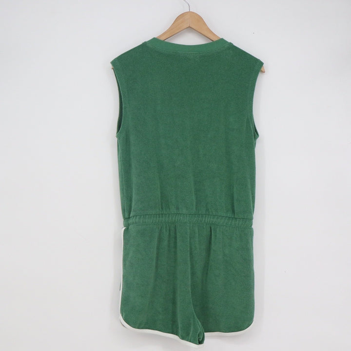 Universal Thread Green Terry Cloth V-Neck Sleeveless Romper Small