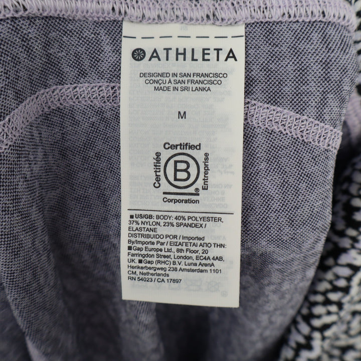 Athleta Ultimate Stash Textured 7/8 Leggings Womens M White Black Leopard Print