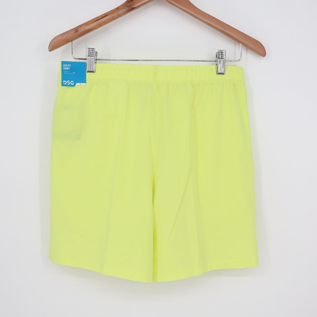 DSG Boys Agility Short XL 18 Light Lime Neon Yellow Moisture Wicking UV 50+ NEW