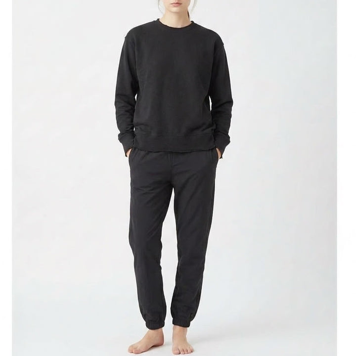 Naked Wardrobe Mens Black Sweatshirt and Jogger Sweatpants Set Size S