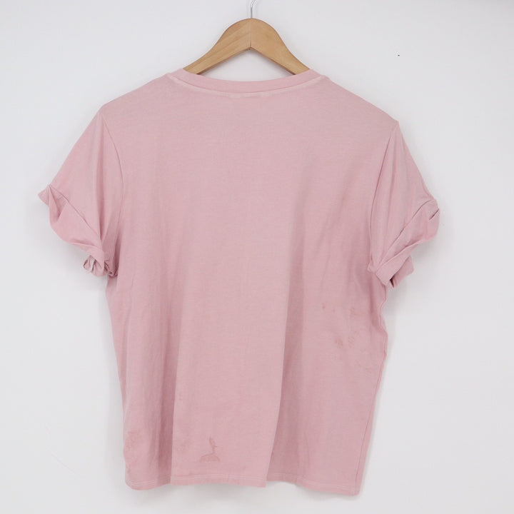 gemma & olivia T-Shirt Womens Medium Pink Cuffed Short Sleeve Cotton Fair