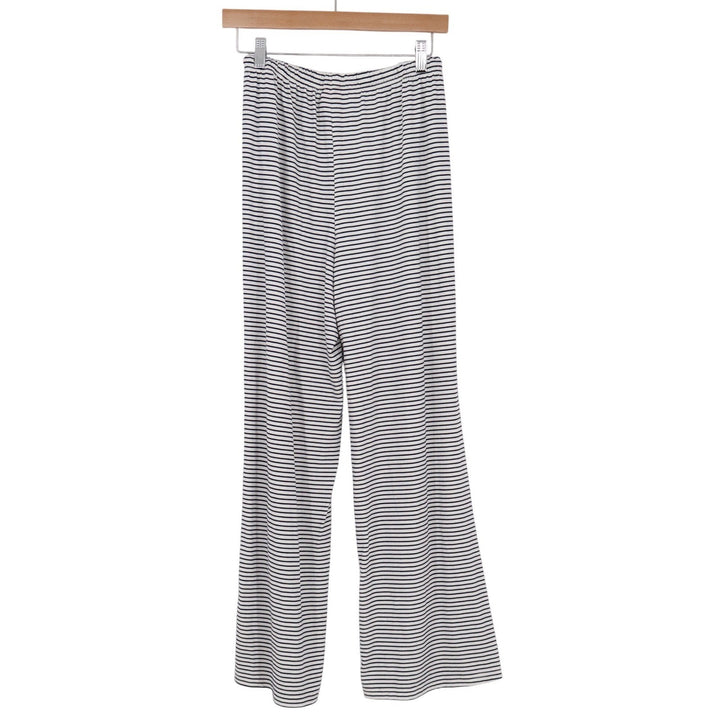 Forever 21 Shein X Striped Wide Leg Pants Black White Elastic Waist Small