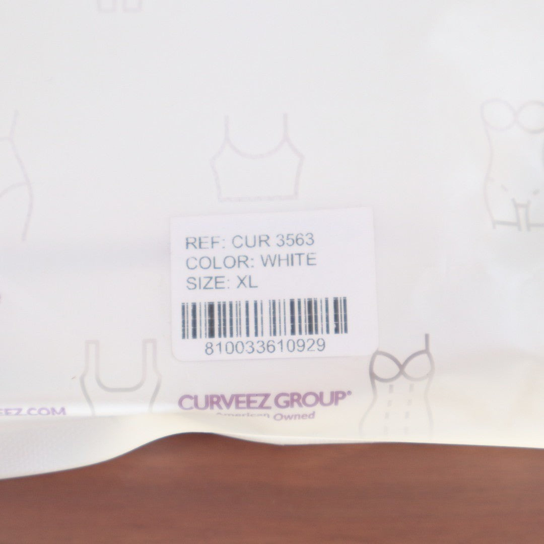 Curveez Incredibly Shaping Jacquard Cami XL White Spaghetti Straps Shapewear