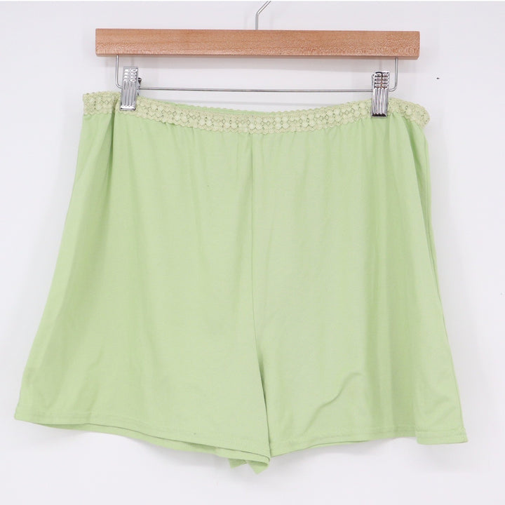 Gilligan & O'Malley Light Green Lace Trim Pajama Sleep Shorts Large 10870