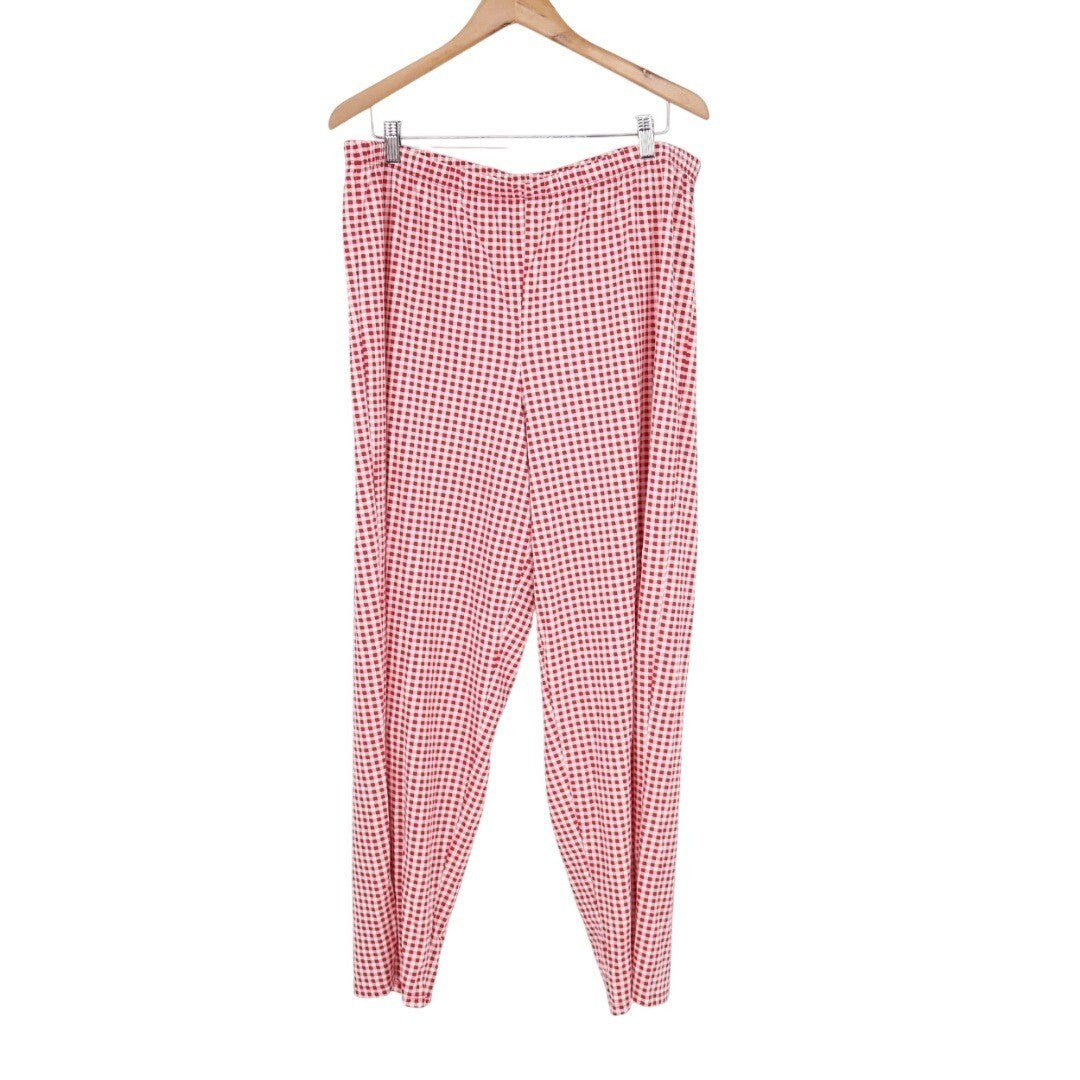 Charter Club Intimates Pajama Pants Womens XL Red White Gingham Check Sleepwear