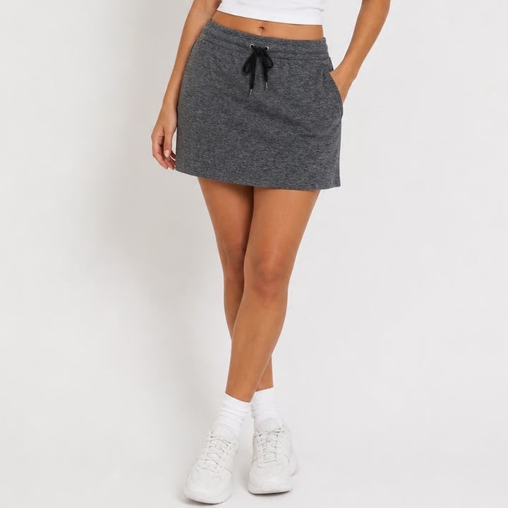 Orvis Womens Gray Space Dye Active Skort Large Drawstring Pockets Athletic L