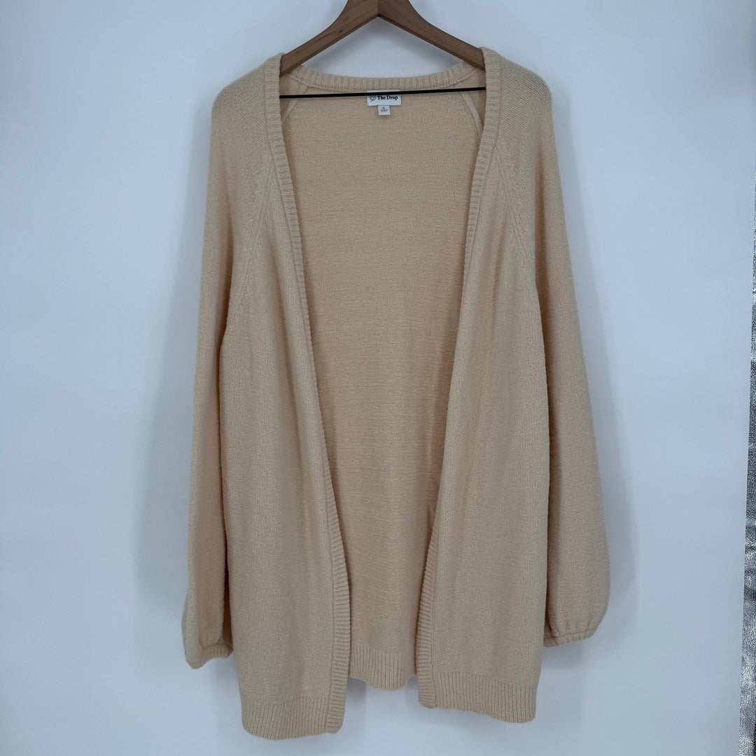 The Drop Cardigan Sweater Beige XL Open Front Long Sleeve Cozy Knit