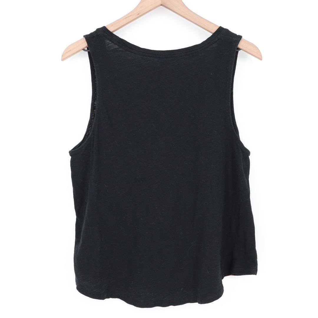 A New Day Crop Tank Top Women Large Black Knitted Round Neck Wide Strap Pullover