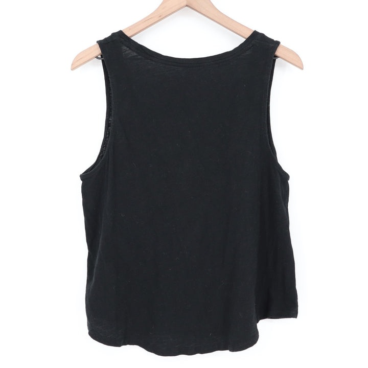 A New Day Crop Tank Top Women Large Black Knitted Round Neck Wide Strap Pullover