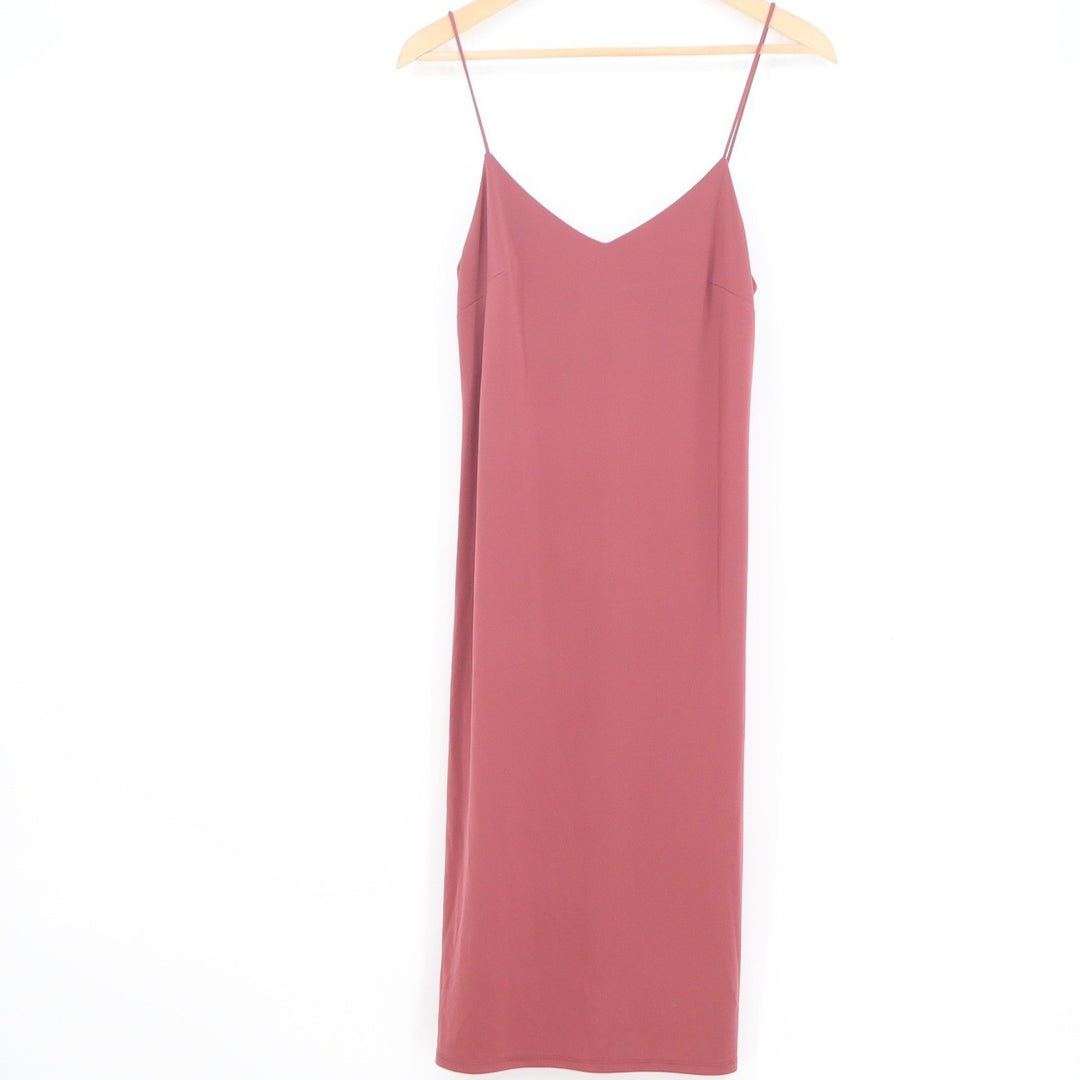 Express Mauve Pink V-Neck Spaghetti Strap Midi Slip Dress Womens Small