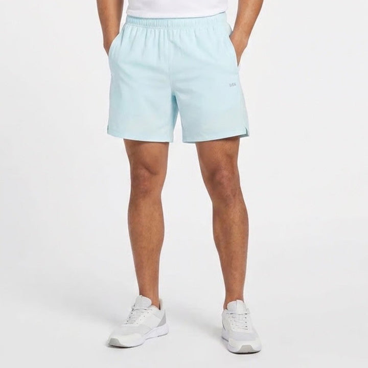 DSG Mens 5 Inch Stride Short Light Blue Athletic Running Training Small
