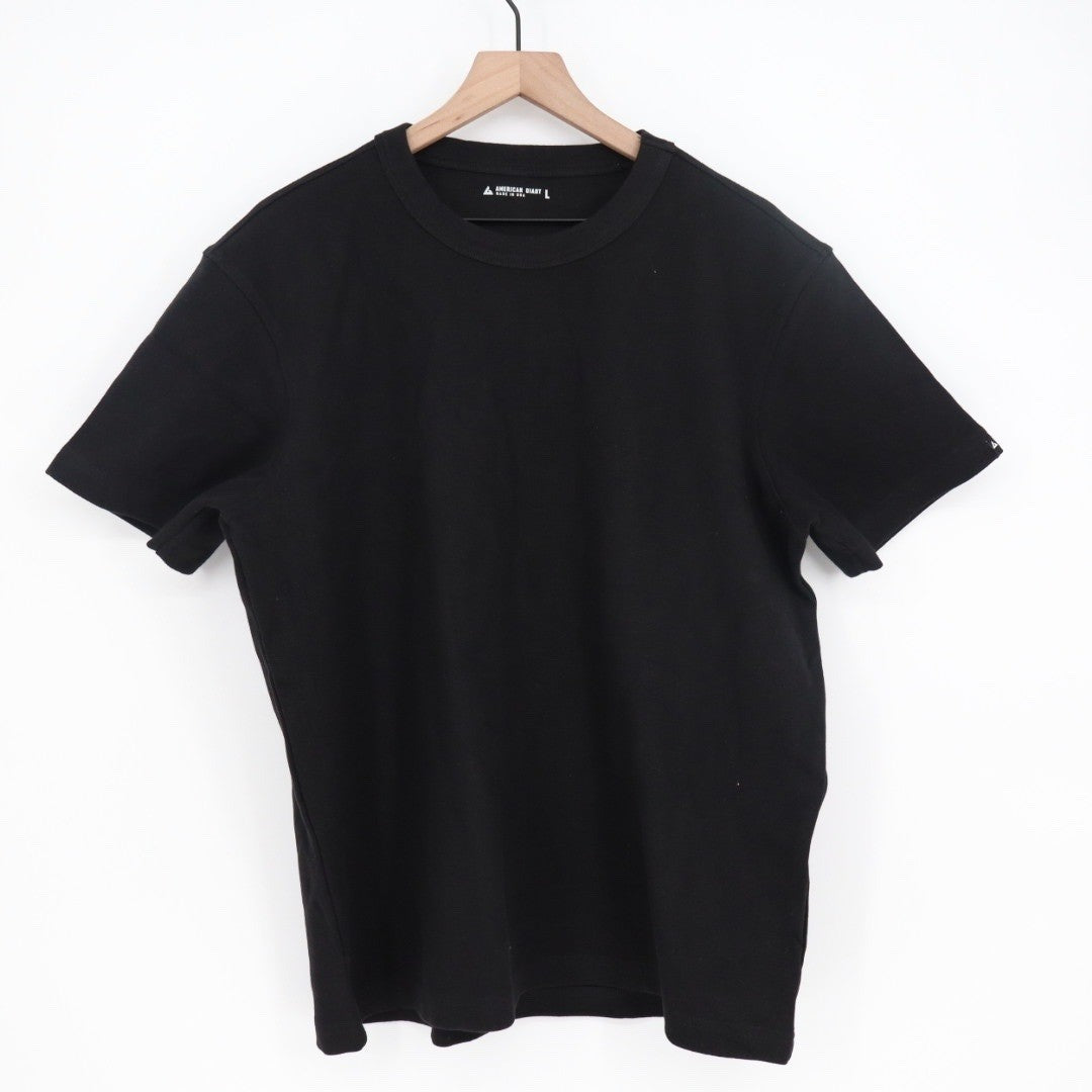 American Giant Classic Crew Neck T Shirt Black Size L Cotton Blend Made in USA