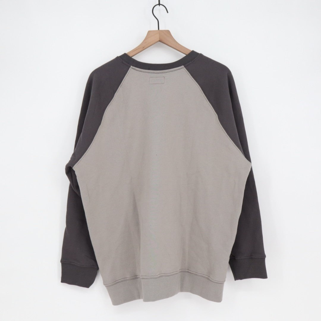 American Giant Midweight Sweatshirt Mens L Gray Charcoal Colorblock Fleece Lined