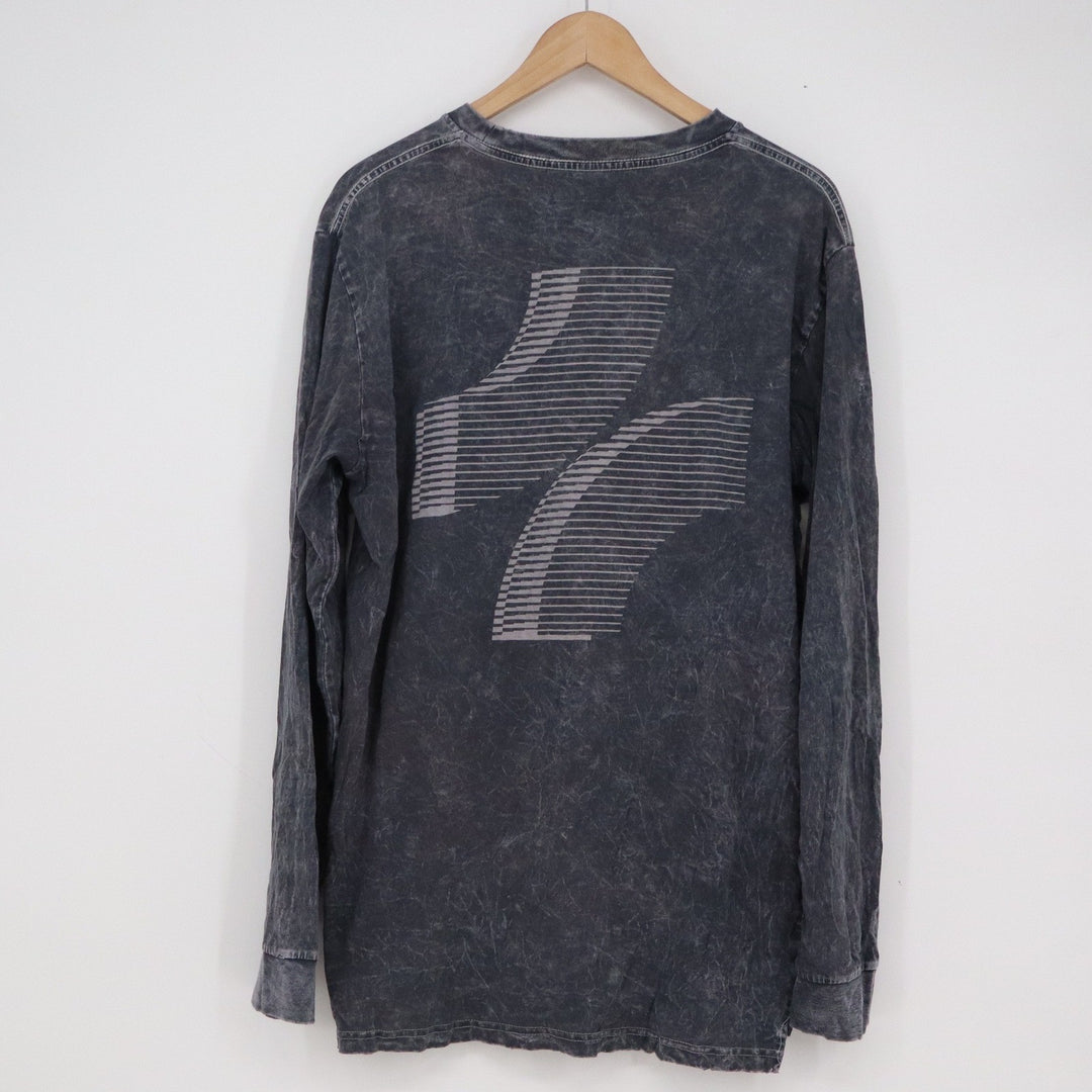 Electric Family Jason Ross Long Sleeve Shirt Mens Large Black Mineral Wash EDM