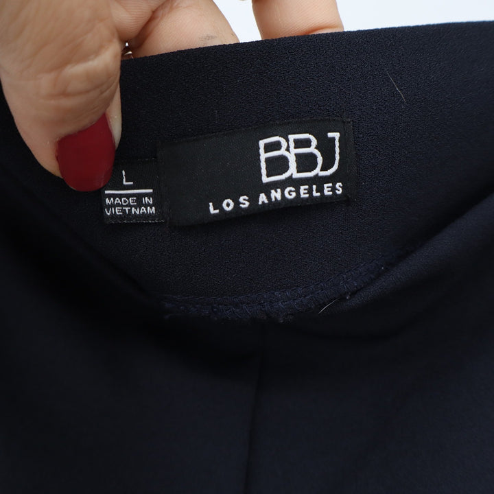 BBJ Los Angeles Pants Womens L Navy Blue Sailor Button Wide Leg Excellent