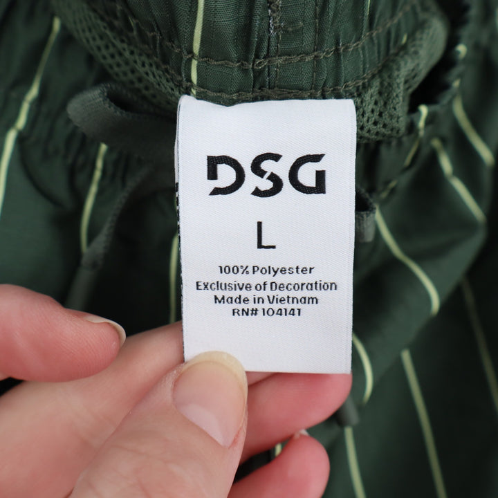 DSG Mens 6" Rec Short Pinstripe Muted Olive Green Water Repellent Large